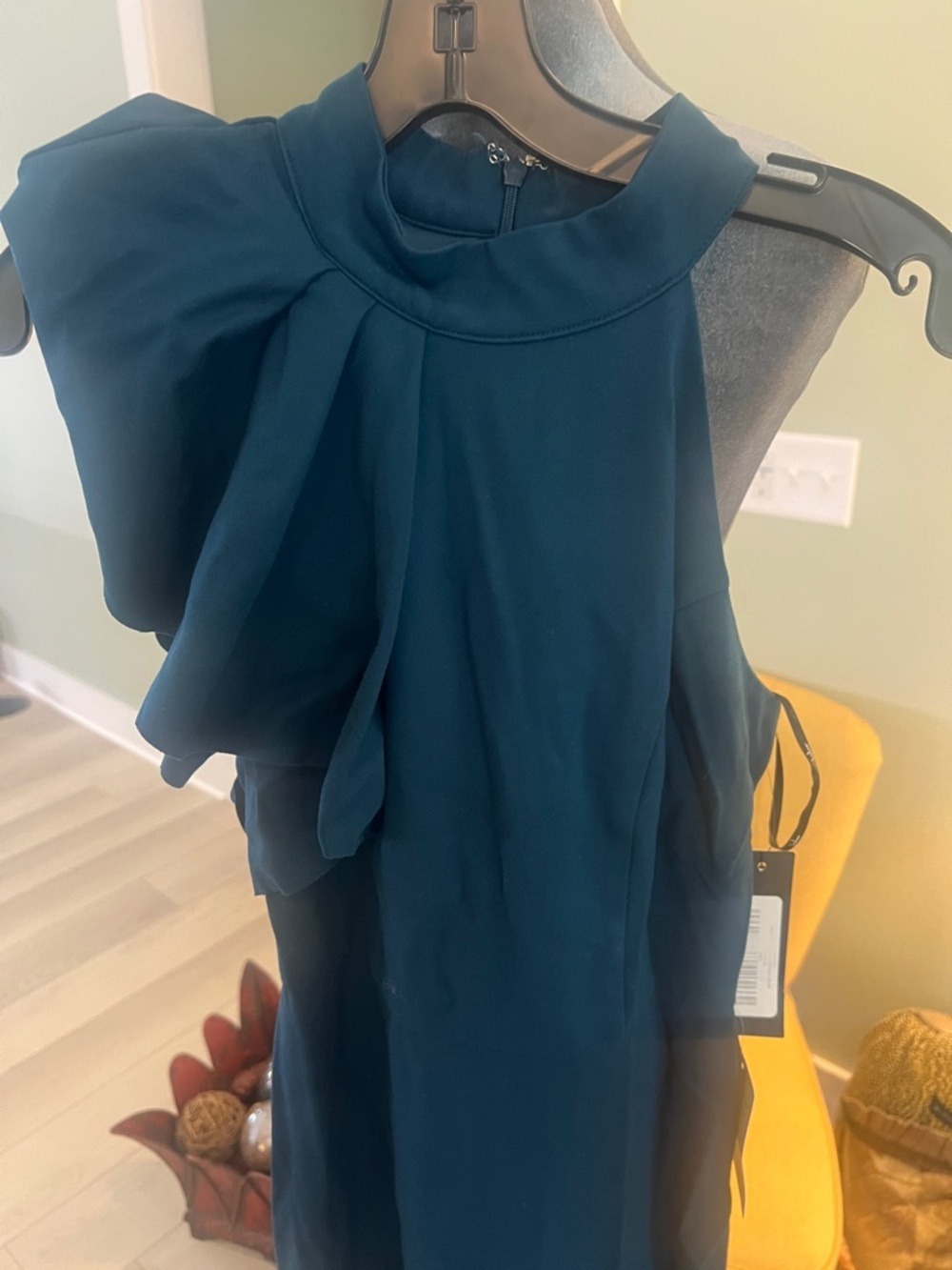 Lulu's Deep Teal  High-Neck Ruffle Maxi Dress - Picture 2 of 9